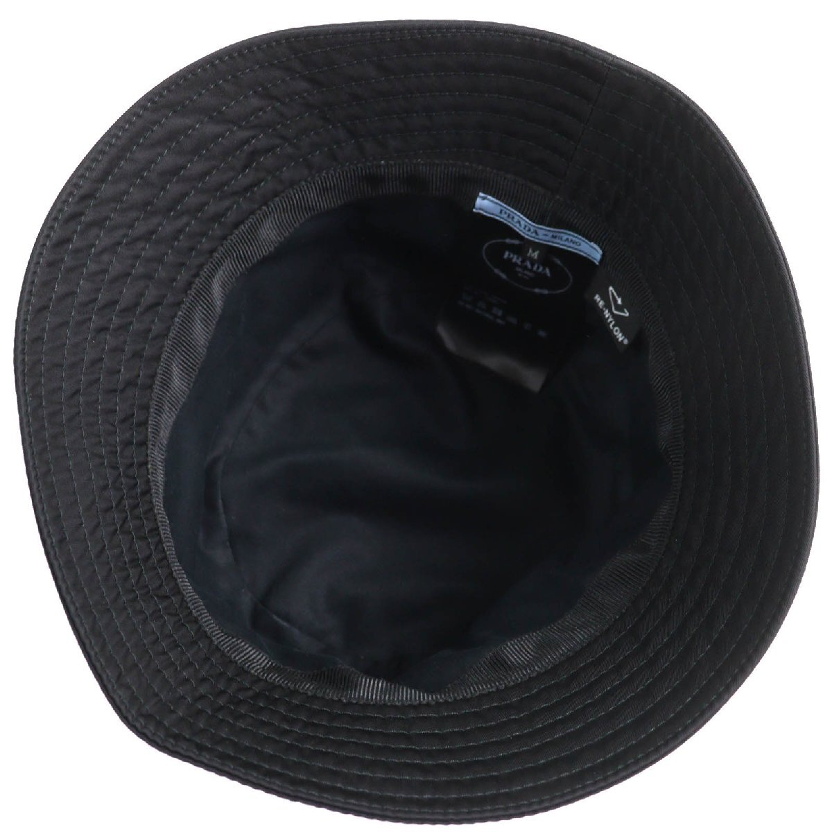 прекрасный товар ^PRADA Prada 1HC137 треугольник Logo треугольник Logo plate Re-Nylon панама шляпа черный M сделано в Италии стандартный товар женский