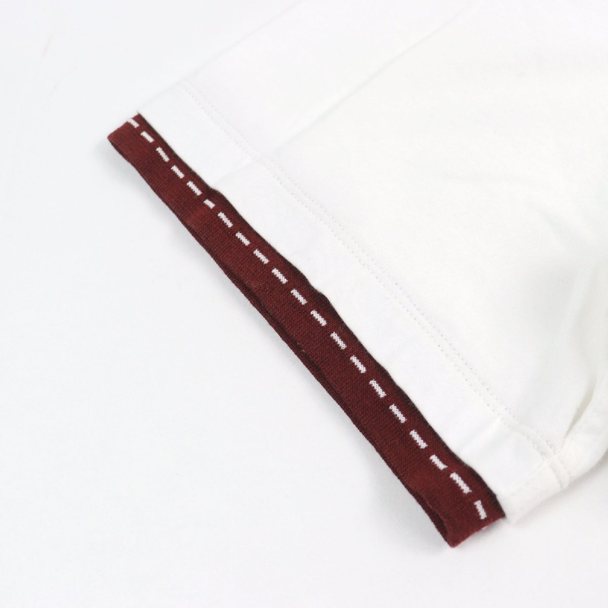 美品○HERMES エルメス 21SS サドルステッチ ラウンドネック バイカラー ダブルコントラストエッジ 半袖Ｔシャツ L 伊制 正規(guī)品　メンズ