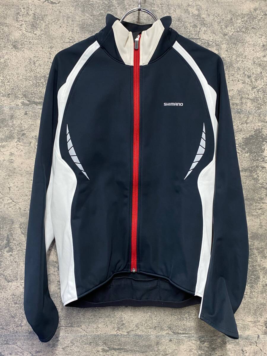 IW163 シマノ SHIMANO 長(zhǎng)袖 サイクルジャケット 黒 白 M 里起毛
