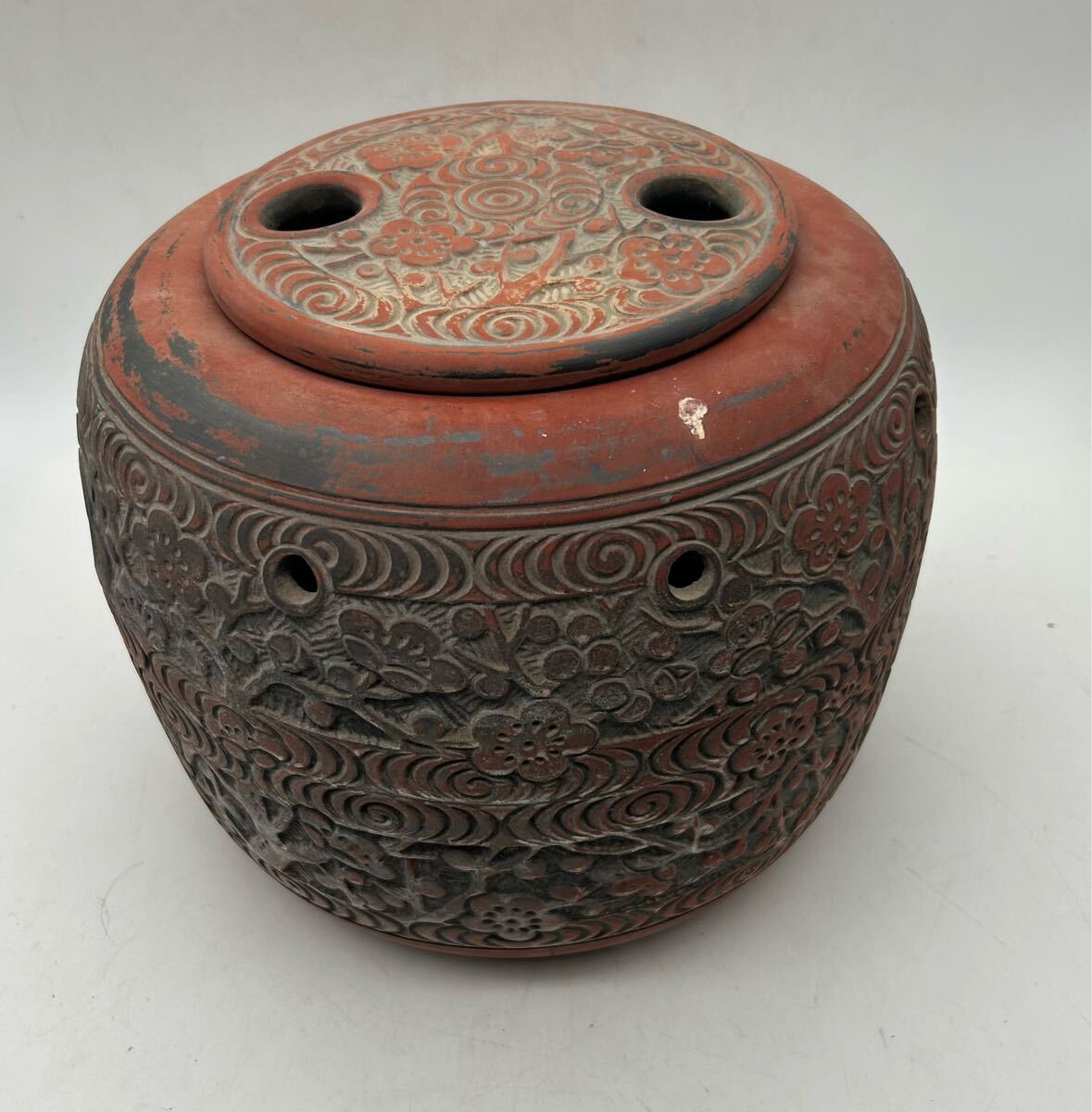 火鉢 陶器 古銅 手炙り 古民具 古美術 骨董品 オブジェ 行火炉 火鉢 陶器 古銅 手炙り 古民具 古美術 骨董品 オブジェ 行火炉