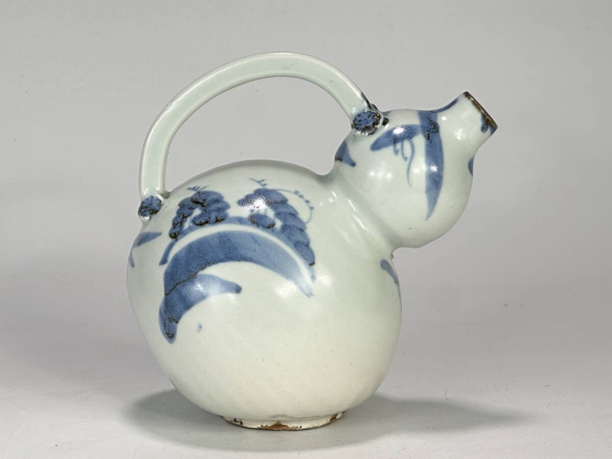 伊万里 染付 水注 [B22450] 風景図 古美術 古玩