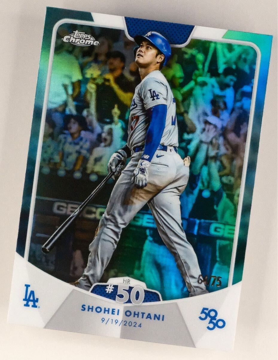 7】75枚限定!2024 大谷翔平 Topps Chrome HR50 #100 Aqua 7】75枚限定!2024 大谷翔平 Topps Chrome HR50 #100 Aqua