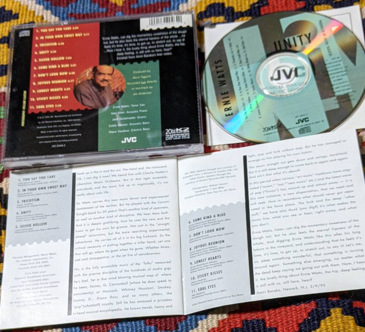 90's アーニー・ワッツ Ernie Watts (CD) / ユニティ Unity JVC JVC-2046-2 1994年_画像9