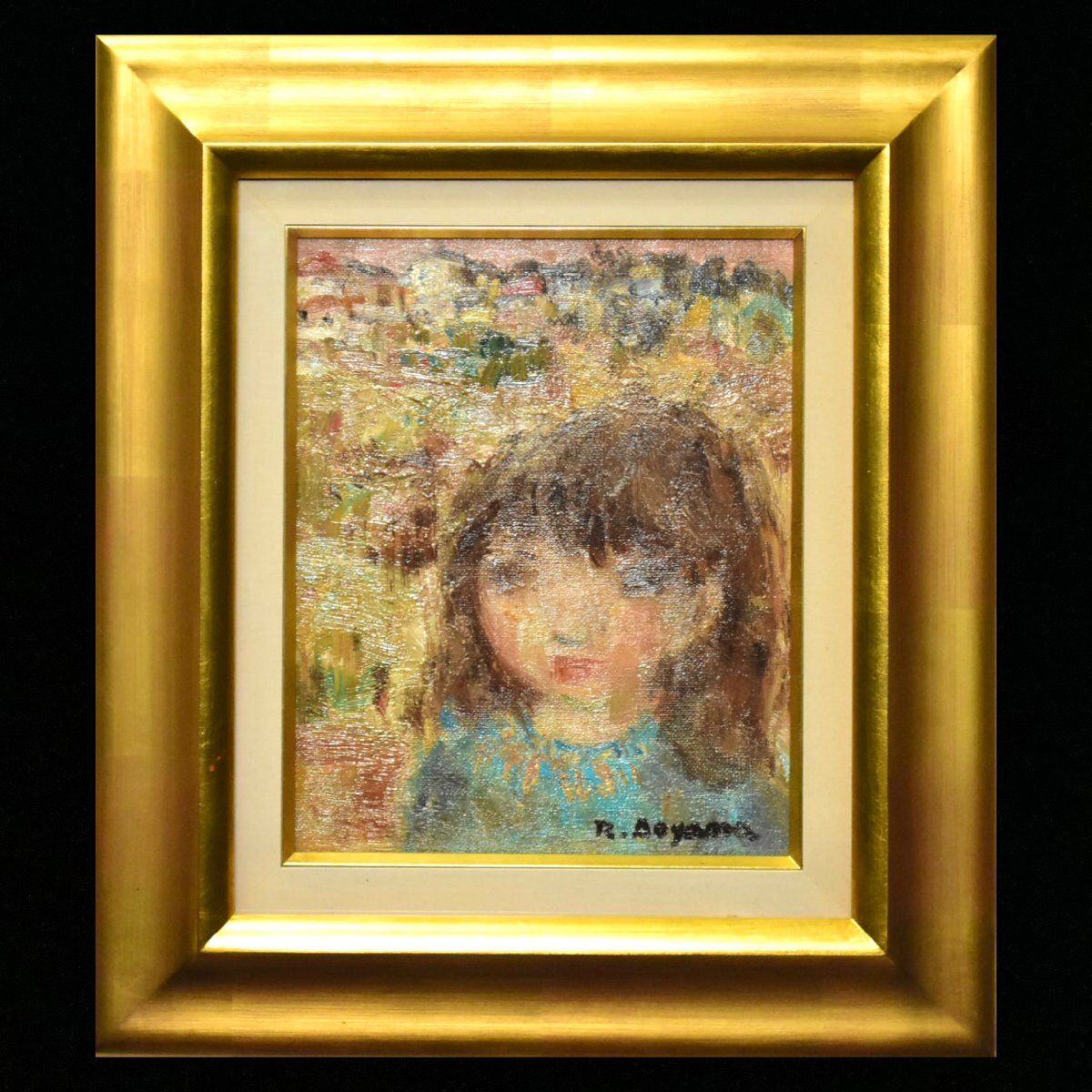 1-5811)青山龍水 人物 少女 3号 油彩 油画 油絵 肉筆 原画 直筆 1-5811)青山龍水 人物 少女 3号 油彩 油画 油絵 肉筆 原画 直筆