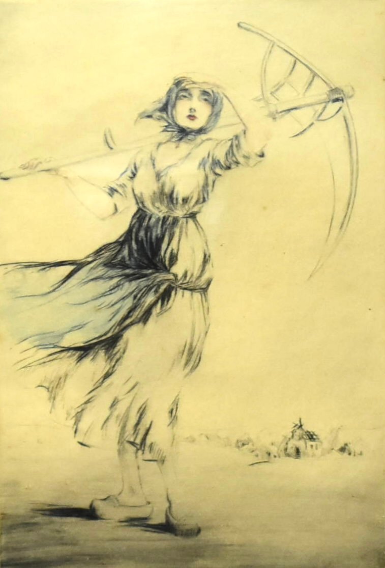 10-13484)ルイ・イカール 女性 10/50 版画 銅板画 直筆サイン 10-13484)ルイ・イカール 女性 10/50 版画 銅板画 直筆サイン