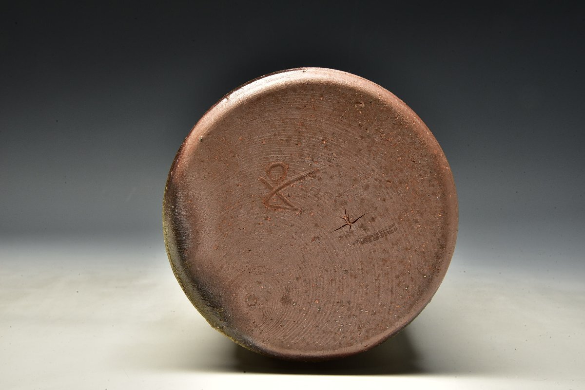 SP6294 藤原和 備前 花入 花器 花生 花瓶 壺 共箱 父 人間国宝 SP6294 藤原和 備前 花入 花器 花生 花瓶 壺 共箱 父 人間国宝