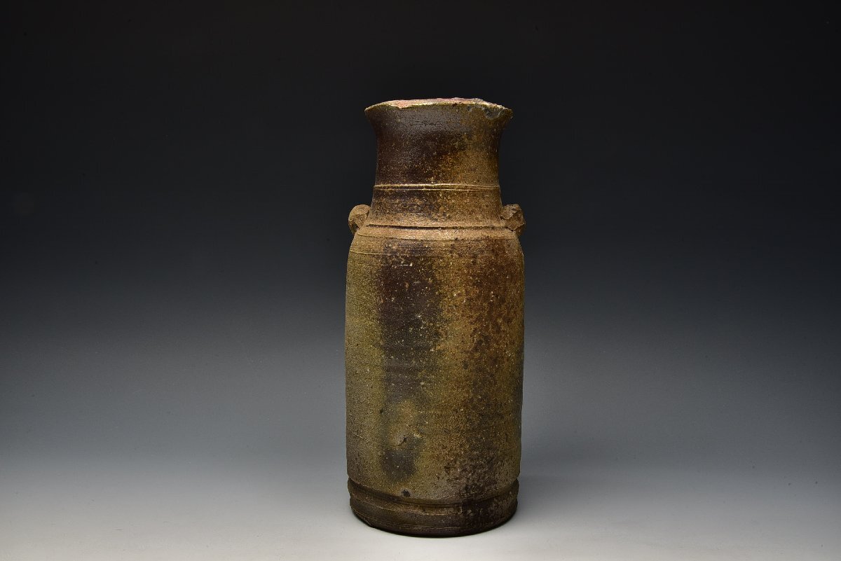 U08763 吉本正 備前 窯変 花入 花生 花器 花瓶 壺 茶道具 師 U08763 吉本正 備前 窯変 花入 花生 花器 花瓶 壺 茶道具 師