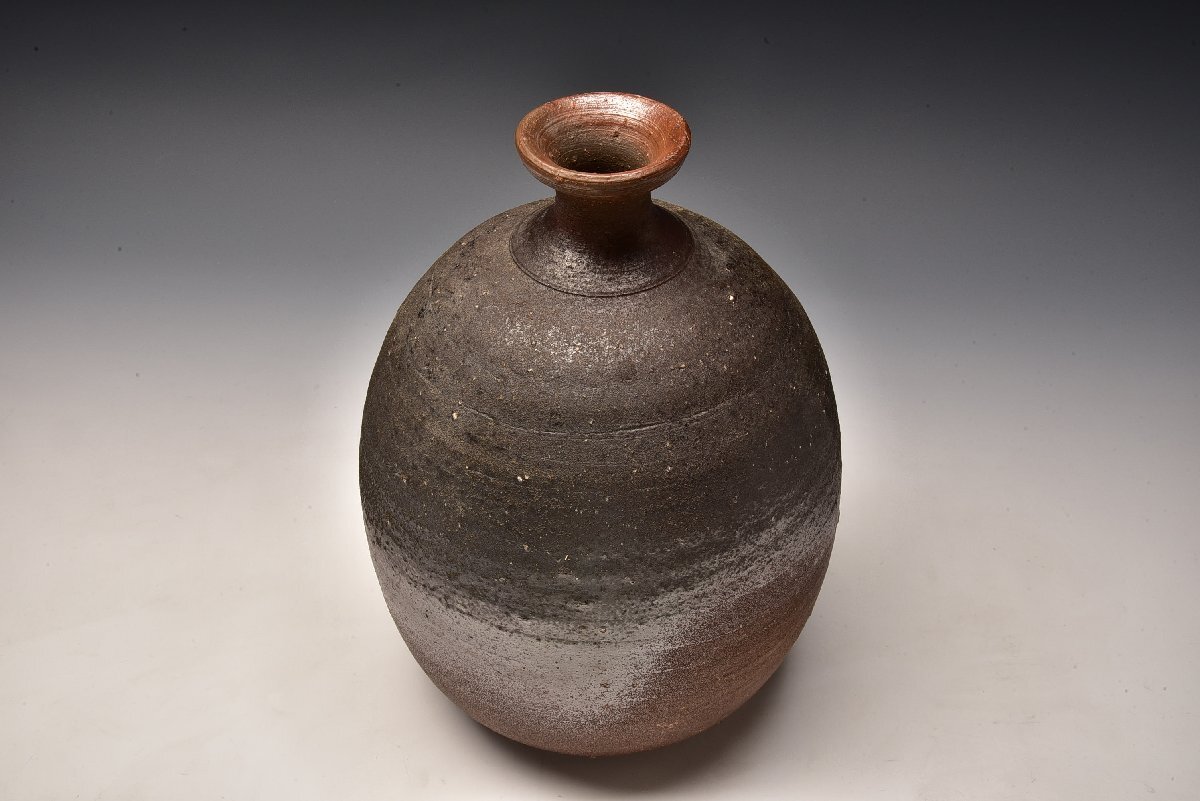 U08759 吉本正 備前 窯変 花入 花生 花器 花瓶 壺 茶道具 師 U08759 吉本正 備前 窯変 花入 花生 花器 花瓶 壺 茶道具 師