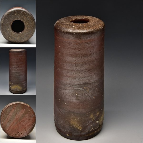 U08770 吉本正 備前 窯変 花入 花生 花器 花瓶 壺 茶道具 師 U08770 吉本正 備前 窯変 花入 花生 花器 花瓶 壺 茶道具 師