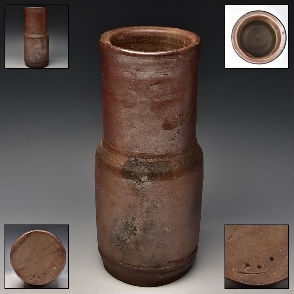 U08764 吉本正 備前 窯変 花入 花生 花器 花瓶 壺 茶道具 師 U08764 吉本正 備前 窯変 花入 花生 花器 花瓶 壺 茶道具 師