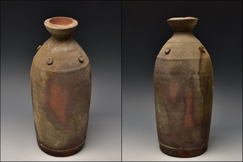 U08768 吉本正 備前 窯変 花入 花生 花器 花瓶 壺 茶道具 師 U08768 吉本正 備前 窯変 花入 花生 花器 花瓶 壺 茶道具 師