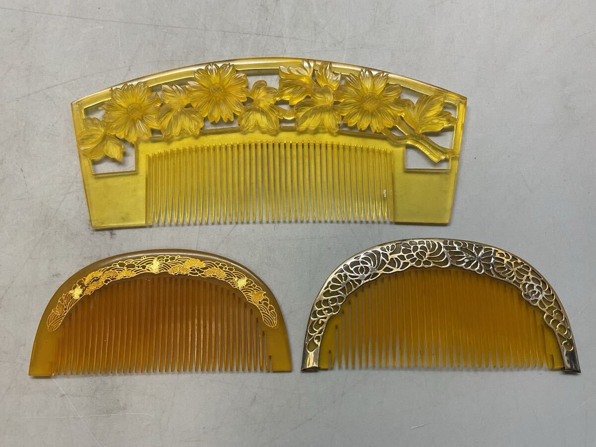 N1 べっ甲 まとめ7点 かんざし くし 球簪 鼈甲 和装小物 彫金 N1 べっ甲 まとめ7点 かんざし くし 球簪 鼈甲 和装小物 彫金