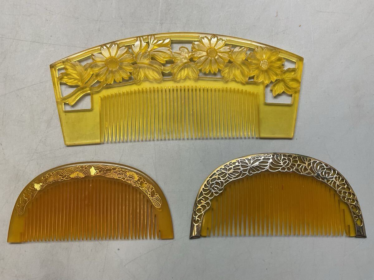 N1 べっ甲 まとめ7点 かんざし くし 球簪 鼈甲 和装小物 彫金 N1 べっ甲 まとめ7点 かんざし くし 球簪 鼈甲 和装小物 彫金