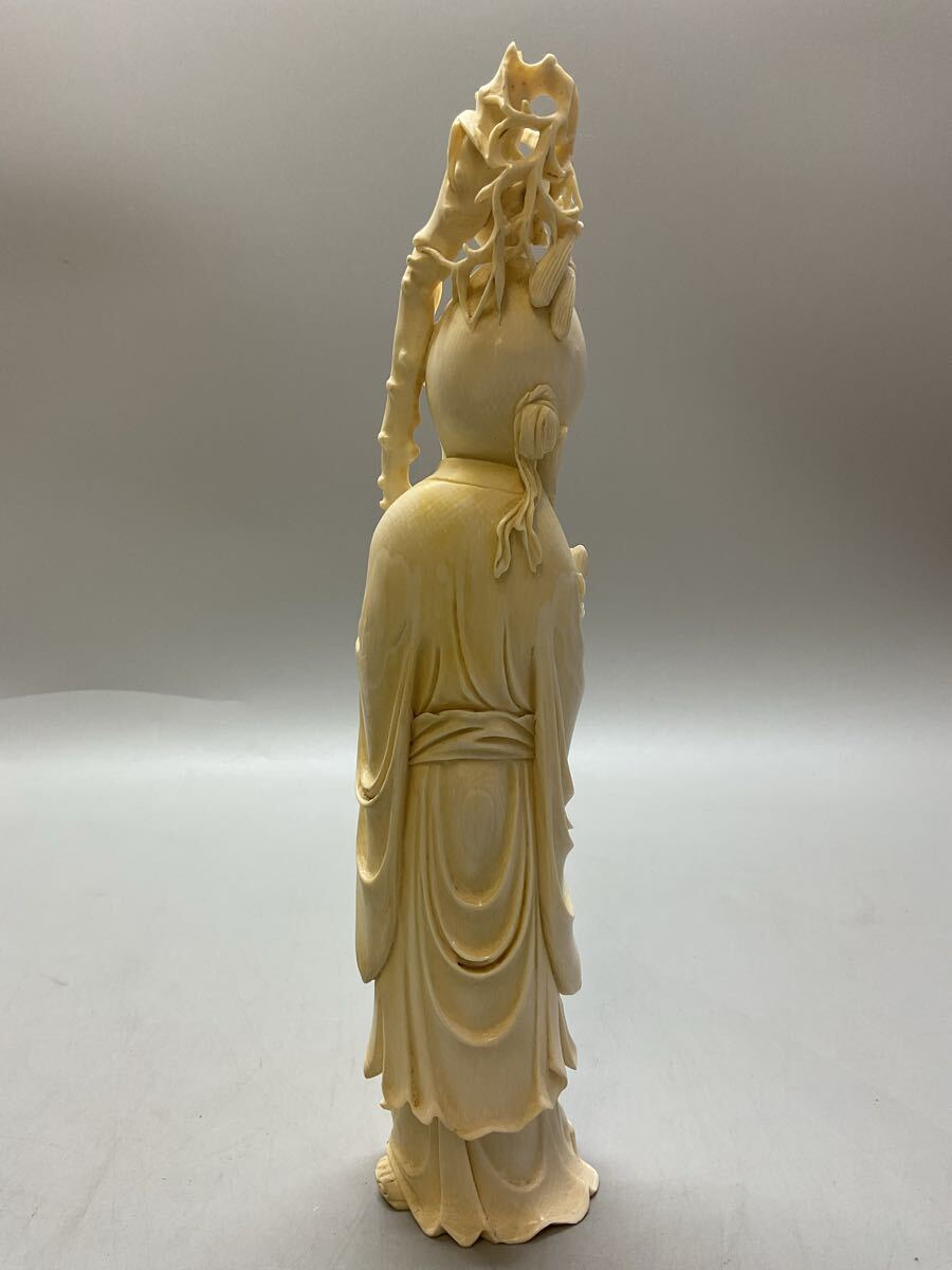 N4 七福神 福禄寿 寿老人 象牙風 彫刻 置物 細密彫刻 重量616g N4 七福神 福禄寿 寿老人 象牙風 彫刻 置物 細密彫刻 重量616g