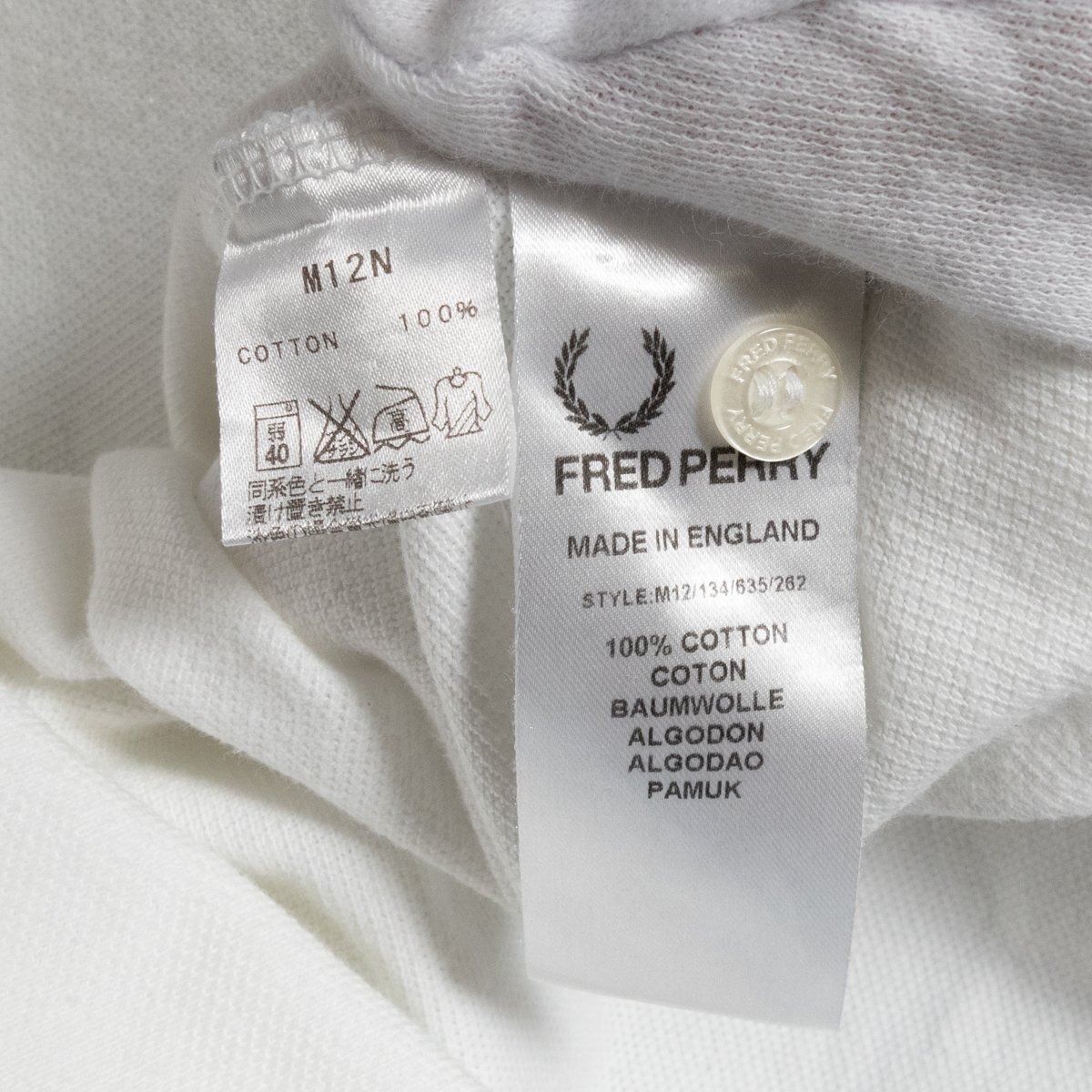 メール便◯ FRED PERRY フレッドペリー ポロシャツ ホワイト 白 メール便◯ FRED PERRY フレッドペリー ポロシャツ ホワイト 白