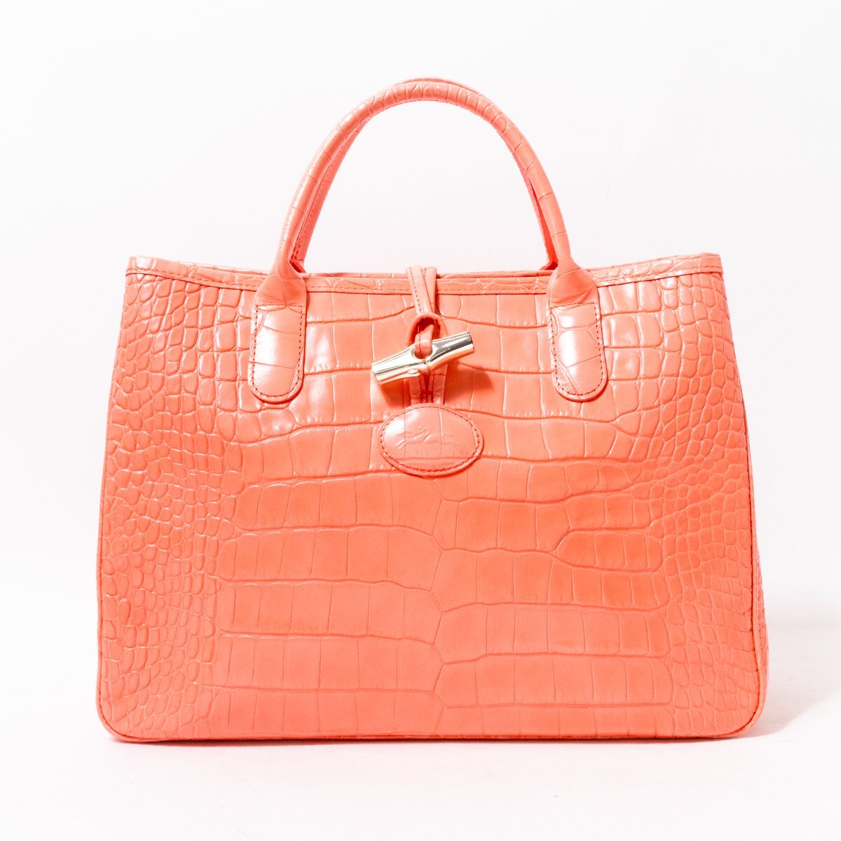 1円スタート】Longchamp ロンシャン フランス製 クロコ型押し 1円スタート】Longchamp ロンシャン フランス製 クロコ型押し