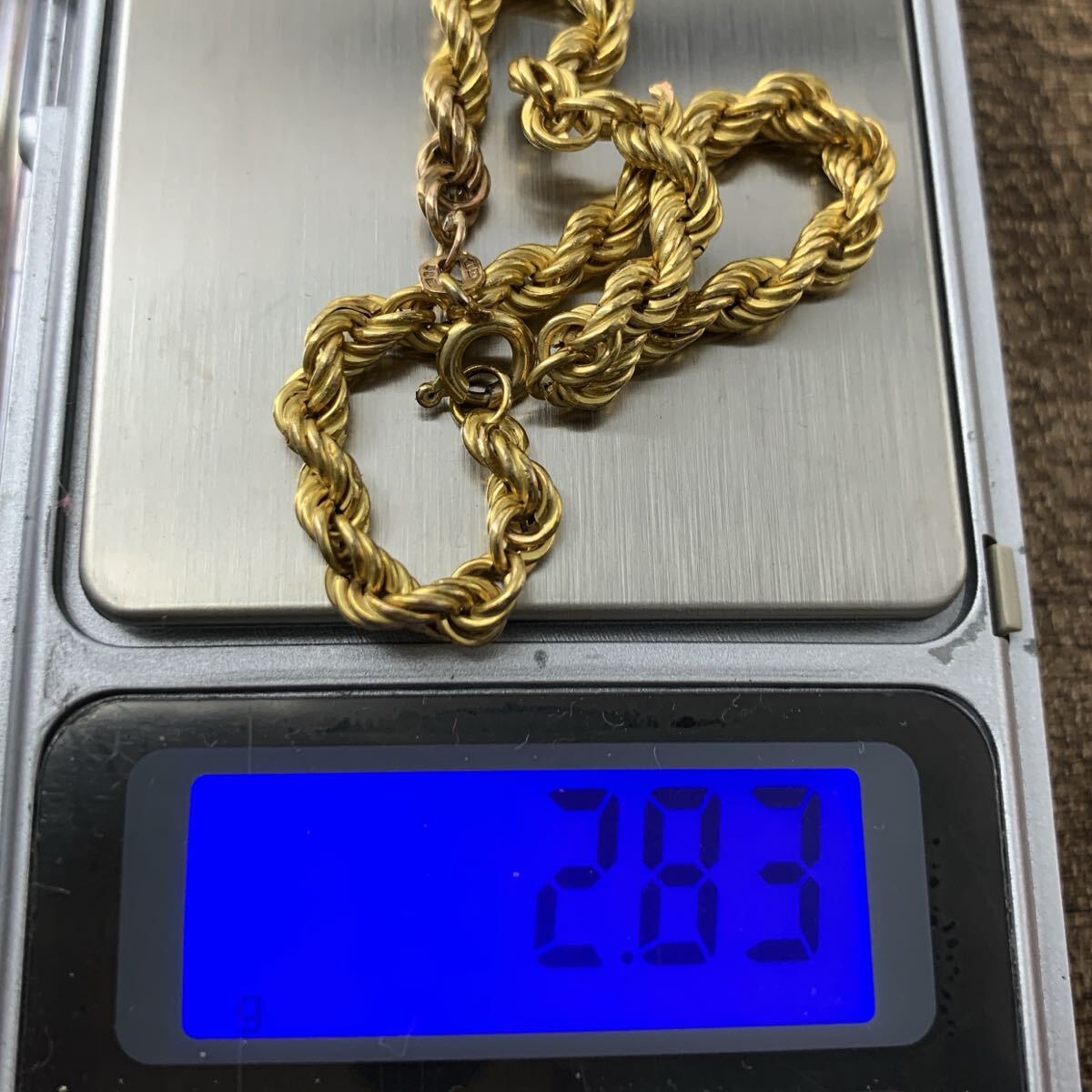 英国 ヴィンテージ 9k 9金 ツイストチェーン ブレスレット 英国 ヴィンテージ 9k 9金 ツイストチェーン ブレスレット