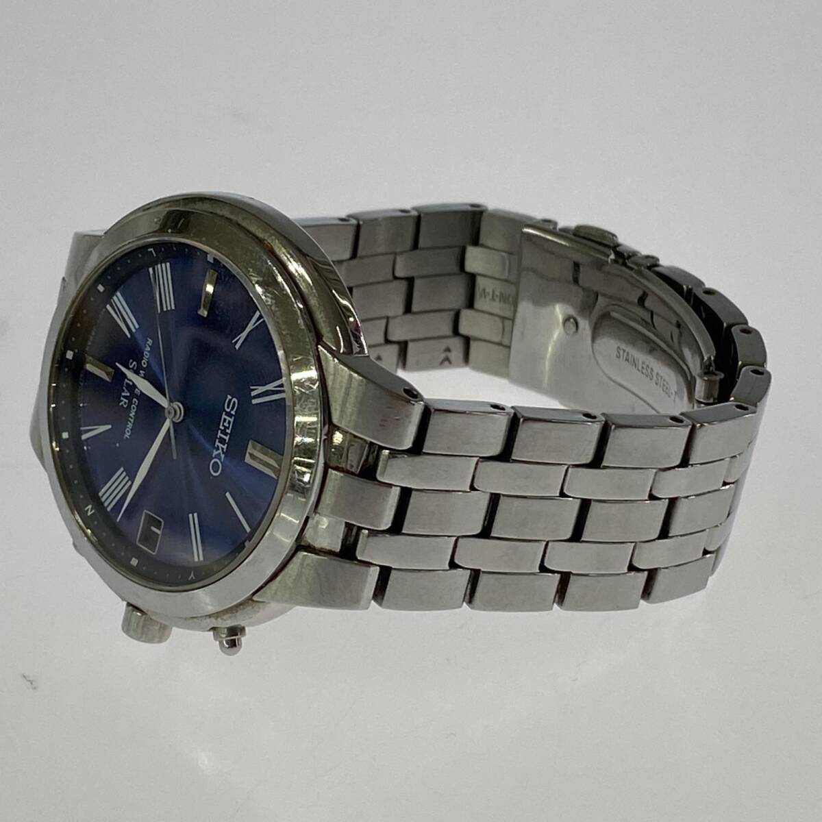 SEIKO セイコー 7B52-0AH0 ソーラー 腕時計/ネイビー×シルバー SEIKO セイコー 7B52-0AH0 ソーラー 腕時計/ネイビー×シルバー