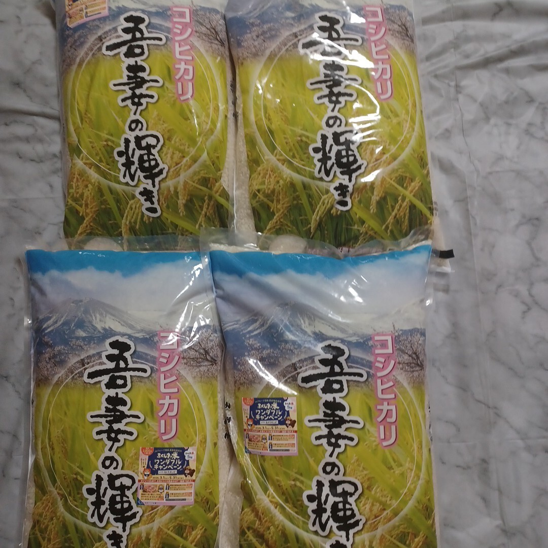 Yahoo!オークション - 吾妻の輝き コシヒカリ 5kg×4 合計20kg 精米 Yahoo!オークション - 吾妻の輝き コシヒカリ 5kg×4 合計20kg 精米