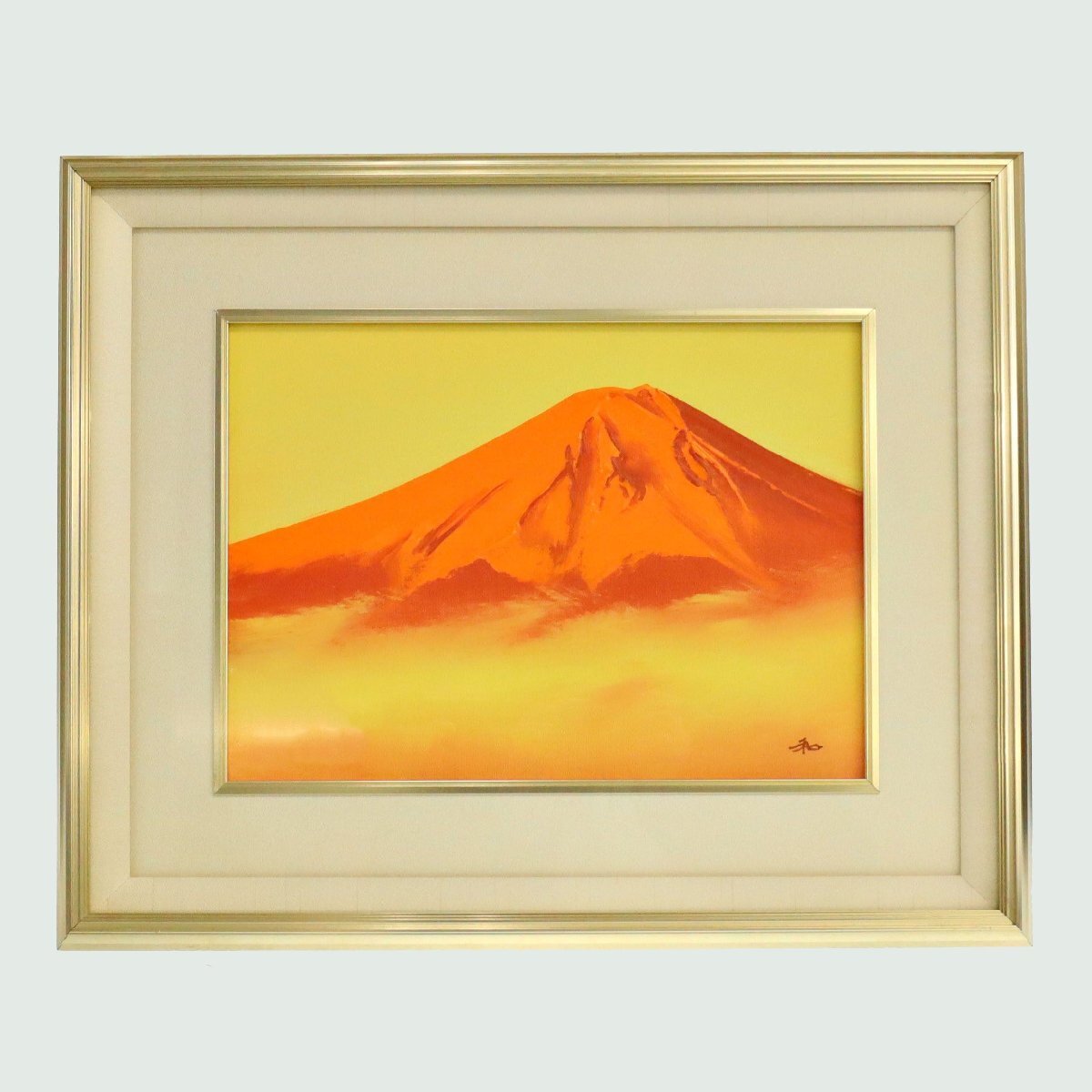 真作保証 島崎和「富士」 赤富士 油彩 油絵 4号 真筆証明書 絵画 真作保証 島崎和「富士」 赤富士 油彩 油絵 4号 真筆証明書 絵画