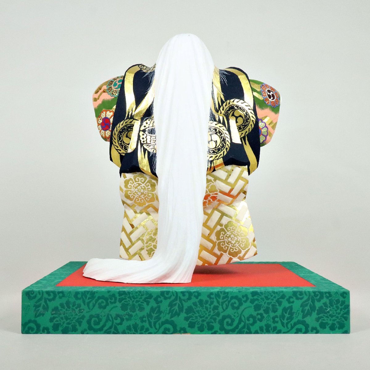 平野千里 謹作 「鏡獅子」 木彫極彩色 置物 父・平野富山 共箱 平野千里 謹作 「鏡獅子」 木彫極彩色 置物 父・平野富山 共箱