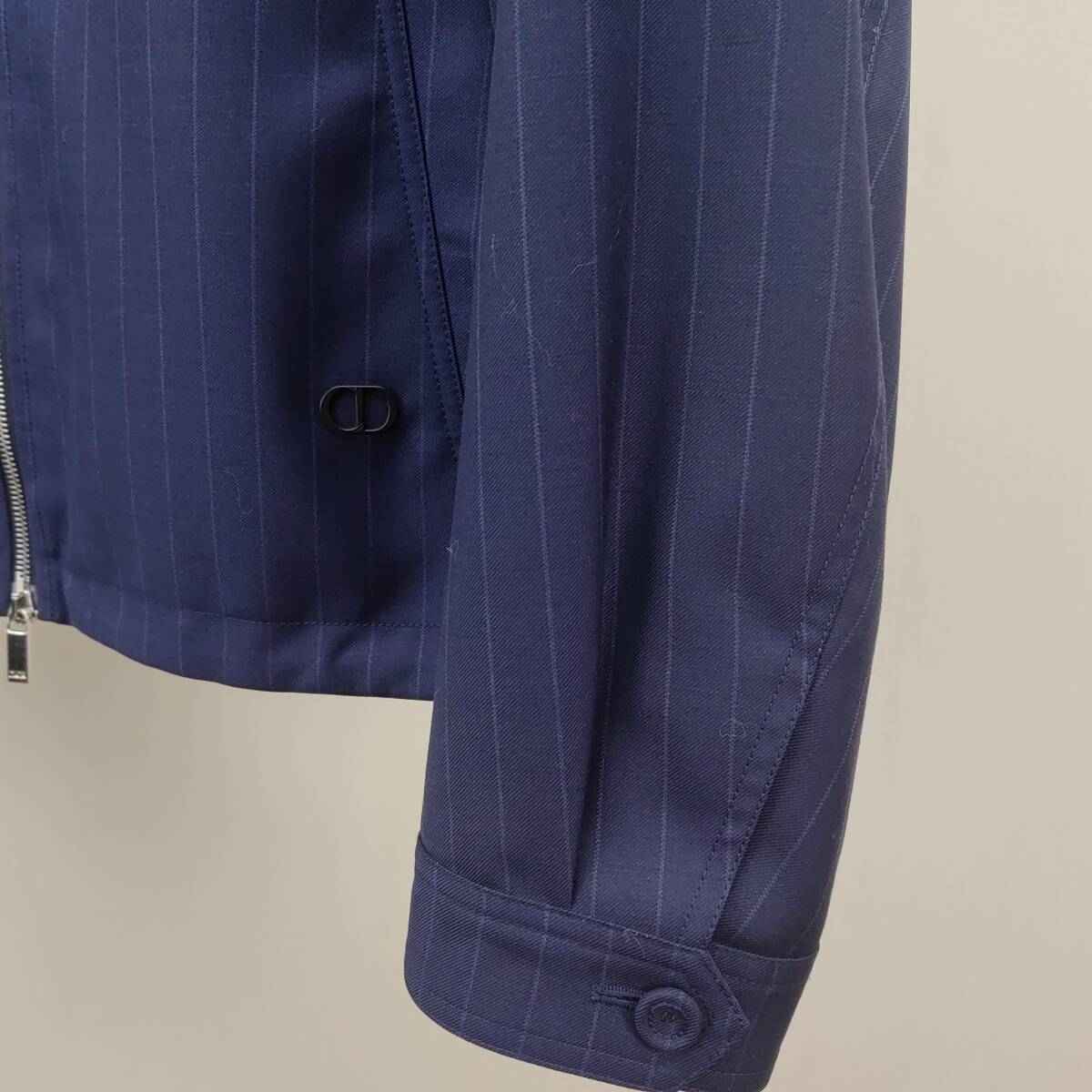 ディオールオム Dior Homme ネイビー ストライプ ウールジャケット サイズ50 スウェット　コード　美品 