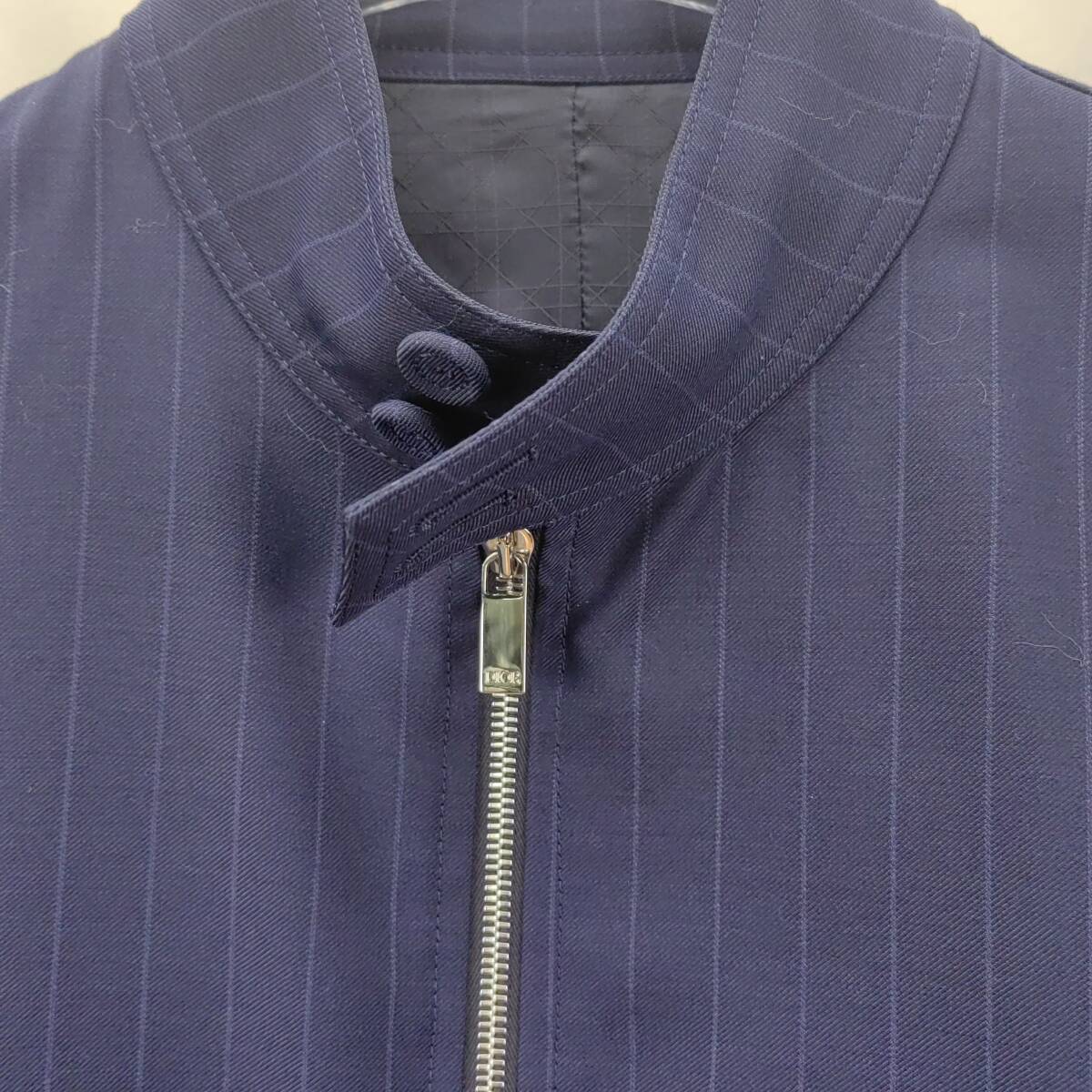 ディオールオム Dior Homme ネイビー ストライプ ウールジャケット サイズ50 スウェット　コード　美品 