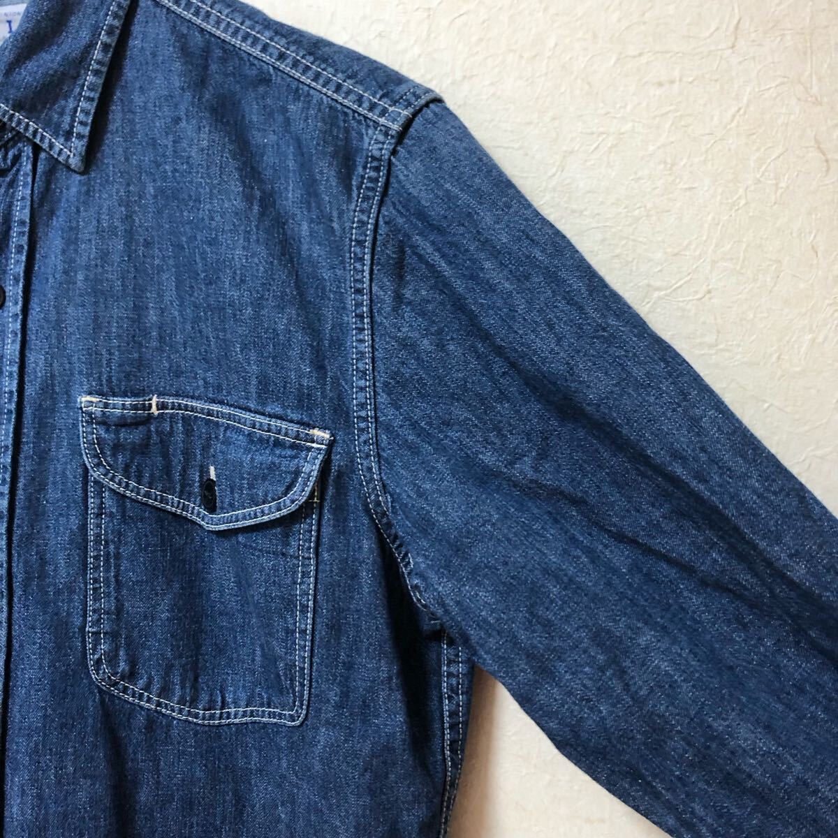 定価7700円 送料込 Lee デニムシャツ Sサイズ LT0501 美中古 リー 長袖シャツ インディゴ メンズ アメカジ 古着_画像4