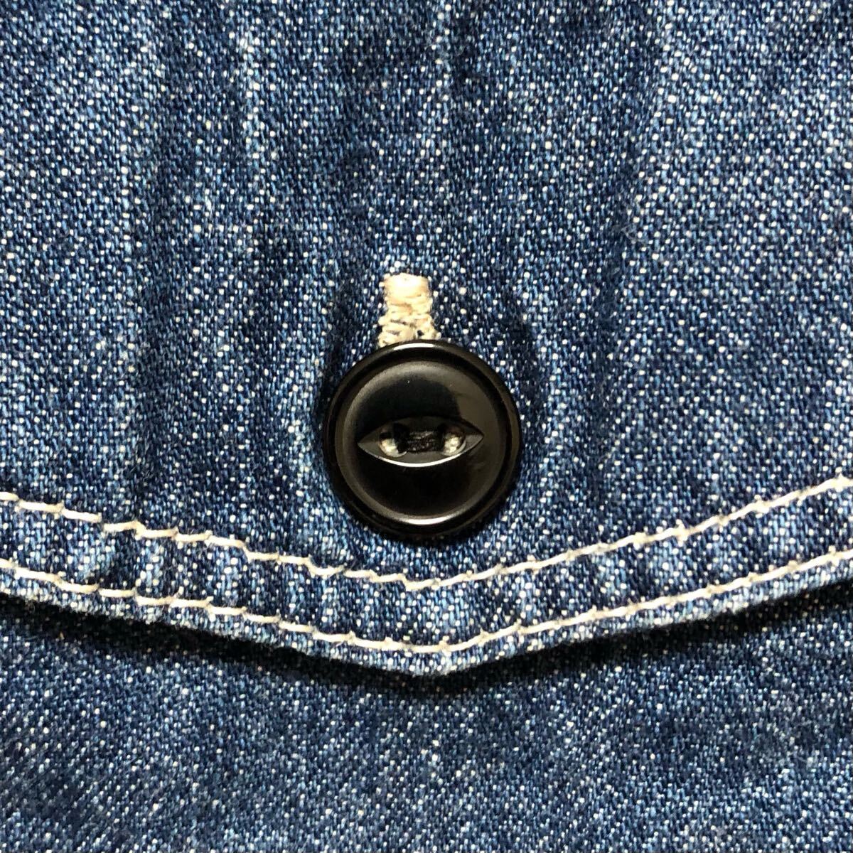 定価7700円 送料込 Lee デニムシャツ Sサイズ LT0501 美中古 リー 長袖シャツ インディゴ メンズ アメカジ 古着_画像6