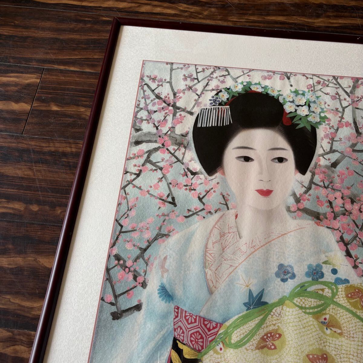 中尾淳 舞妓 日本画 真作 額装 師/山口華揚 無所属美人画巨匠 中尾淳 舞妓 日本画 真作 額装 師/山口華揚 無所属美人画巨匠