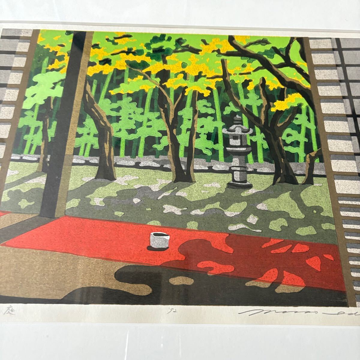 井堂雅夫 「高桐院の庭」 木版画 真作 額装147/200 直筆サイン 井堂雅夫 「高桐院の庭」 木版画 真作 額装147/200 直筆サイン