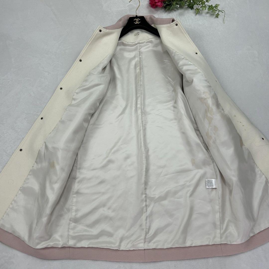 F925 M 38 ヨリ 23AW バイカラー ピンク ロングコート F925 M 38 ヨリ 23AW バイカラー ピンク ロングコート