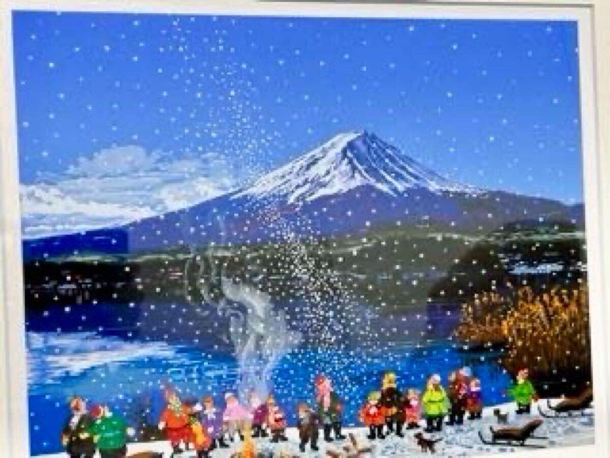 真作」ヒロ・ヤマガタ 「日本のエッセンス初雪」シルク 真作」ヒロ・ヤマガタ 「日本のエッセンス初雪」シルク