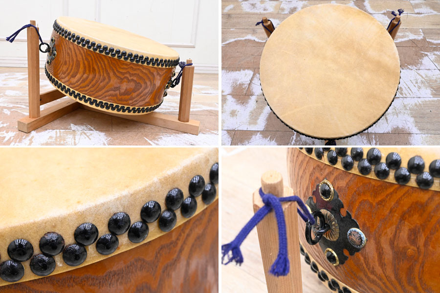 QA012 良い音します 太鼓正 欅 けやき 刳り貫き 平太鼓 和太鼓 神楽太鼓 置き太鼓 