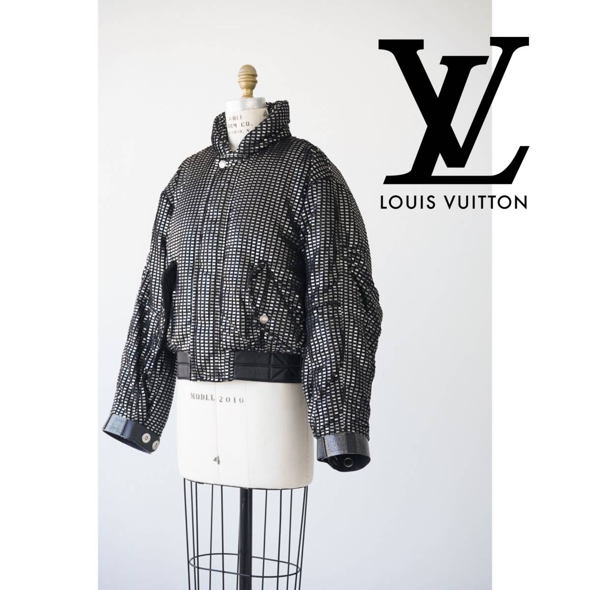 2023SS LOUIS VUITTON ルイ ヴィトン レザー使い ラメ ブルゾン ジャケット size 34 RW231A T51 FOOW83 0424856