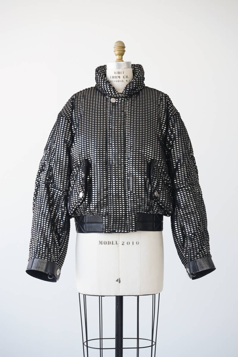 2023SS LOUIS VUITTON ルイ ヴィトン レザー使い ラメ ブルゾン ジャケット size 34 RW231A T51 FOOW83 0424856