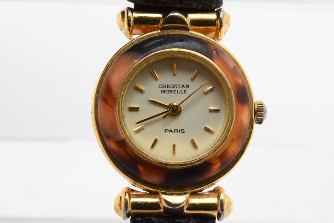 CHRISTIAN MORELLE べっ甲 ゴールド ラウンド クォーツ CHRISTIAN MORELLE べっ甲 ゴールド ラウンド クォーツ