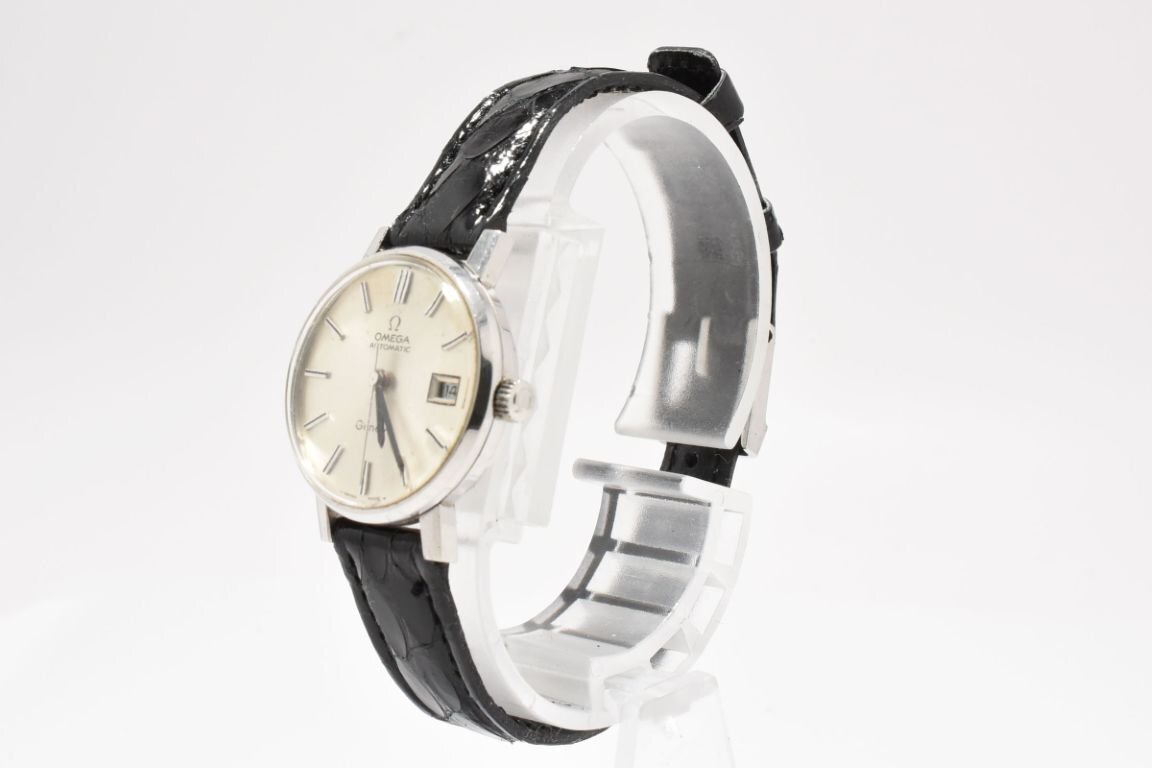 稼働品 オメガ Geneve ジュネーブ デイト シルバー ラウンド 手 稼働品 オメガ Geneve ジュネーブ デイト シルバー ラウンド 手