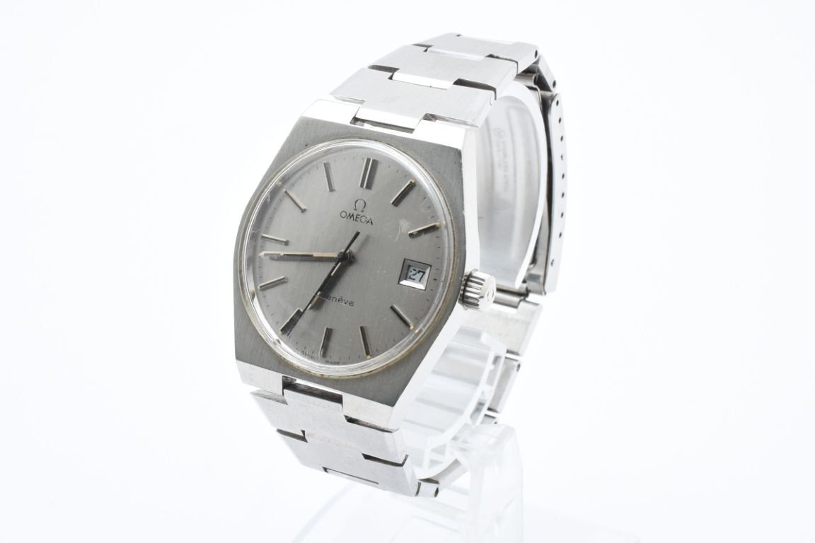 稼働品 オメガ Geneve ジュネーブ デイト シルバー ラウンド 稼働品 オメガ Geneve ジュネーブ デイト シルバー ラウンド