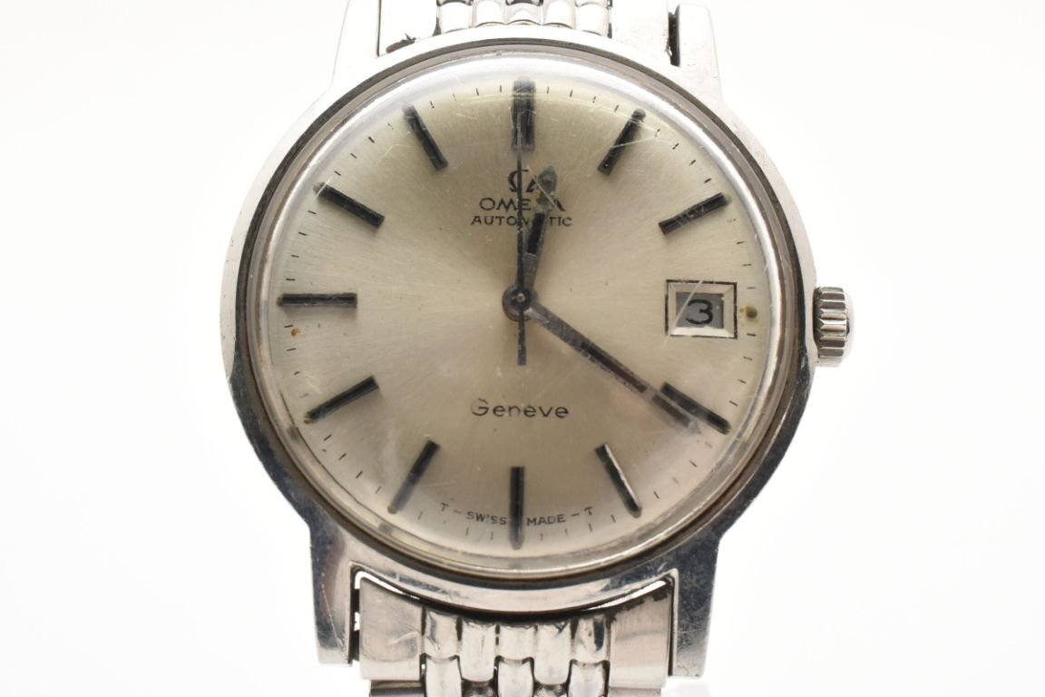 稼働品 オメガ Geneve ジュネーブ デイト シルバー ラウンド 稼働品 オメガ Geneve ジュネーブ デイト シルバー ラウンド