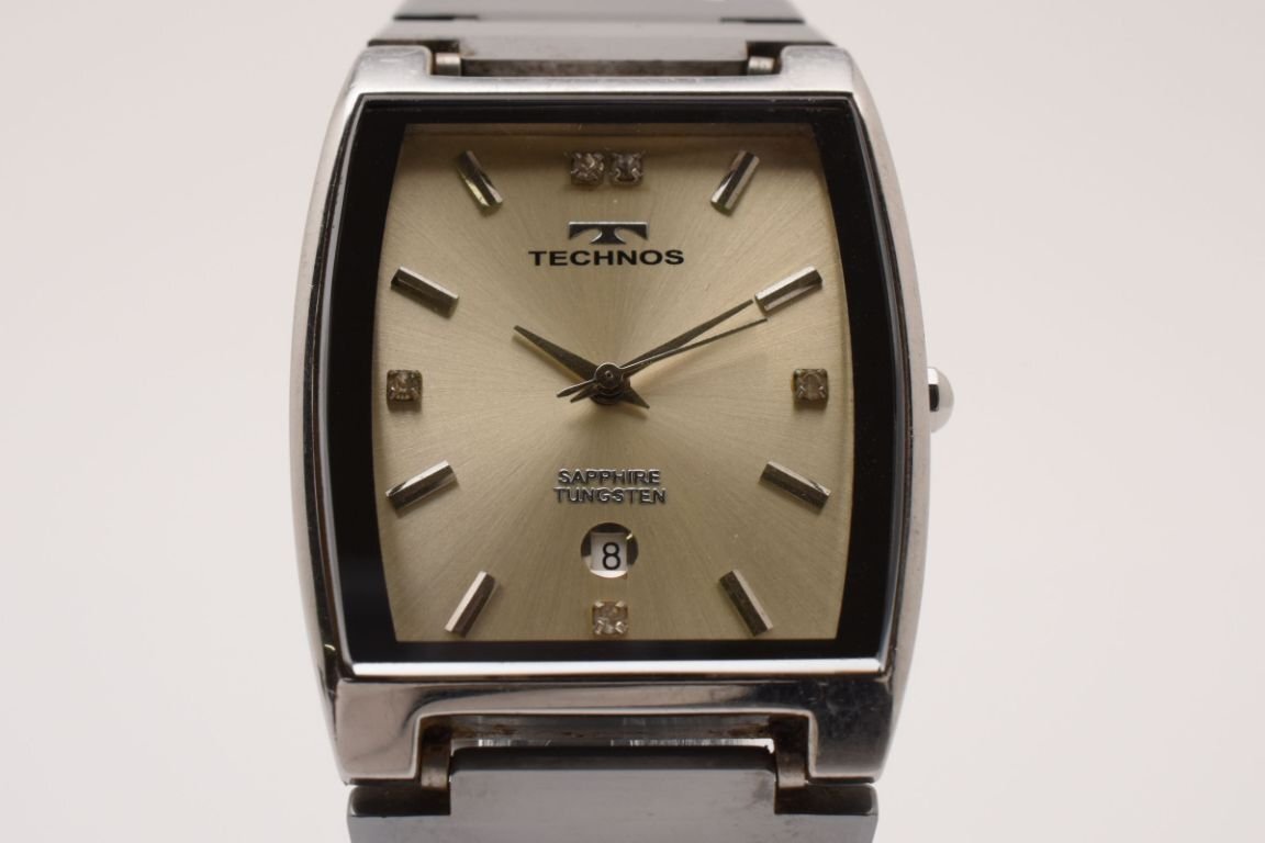 テクノス T6009 SAPPHIRE TUNGSTEN トノー ゴールド シルバー テクノス T6009 SAPPHIRE TUNGSTEN トノー ゴールド シルバー