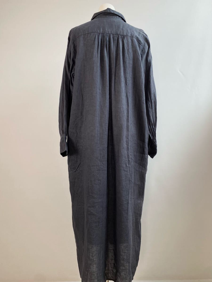 ★ FLANDERS LINEN for ADAM ET ROPE *ソフトな上質リネン* シャツ ワンピース 紺 ◆ フランダースリネン アダムエロペ ◆W15 UJやF9-29_画像2