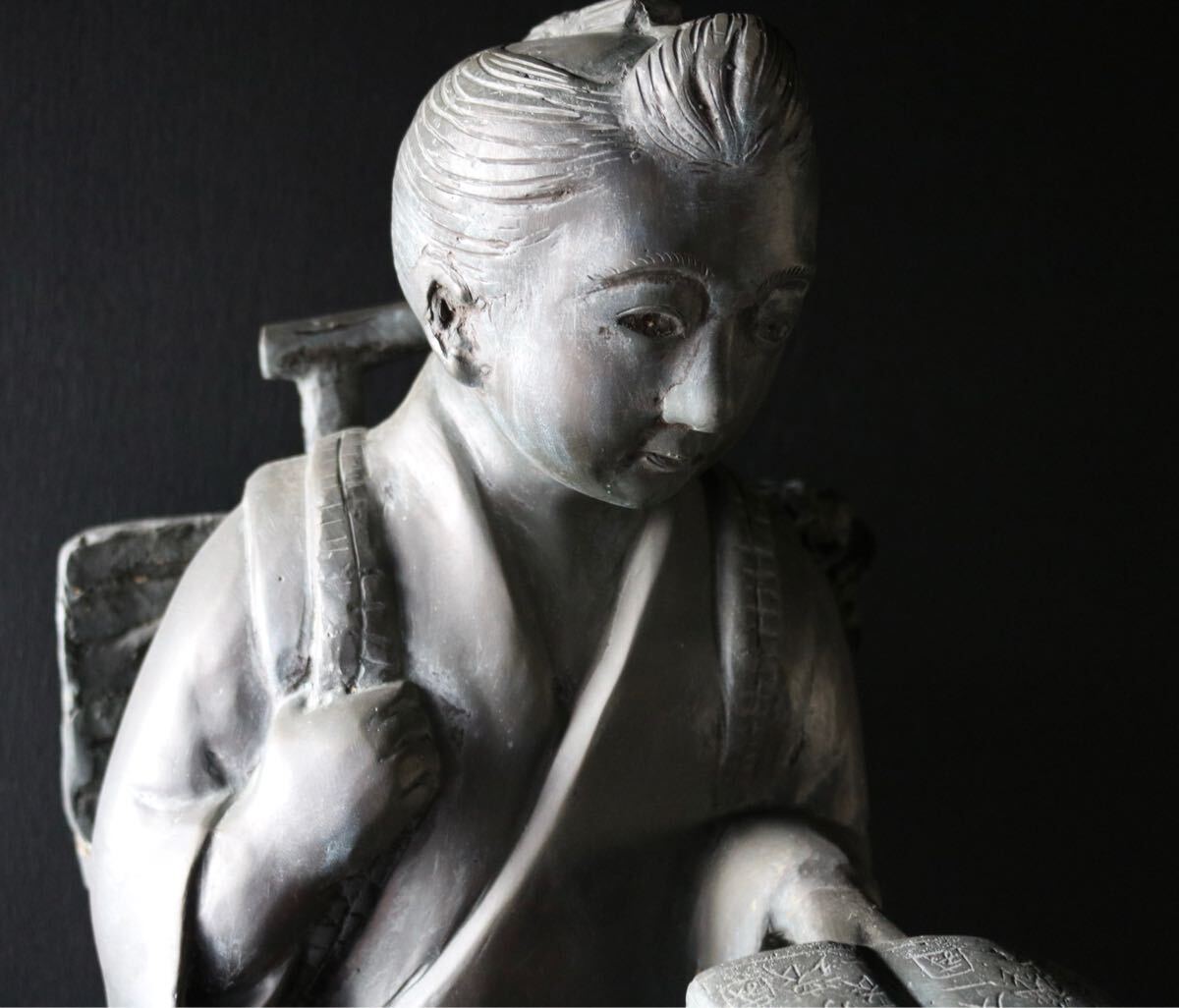 古い 銅製 二宮金次郎 像 70cm 置物 インテリア オブジェ 美術品 古い 銅製 二宮金次郎 像 70cm 置物 インテリア オブジェ 美術品