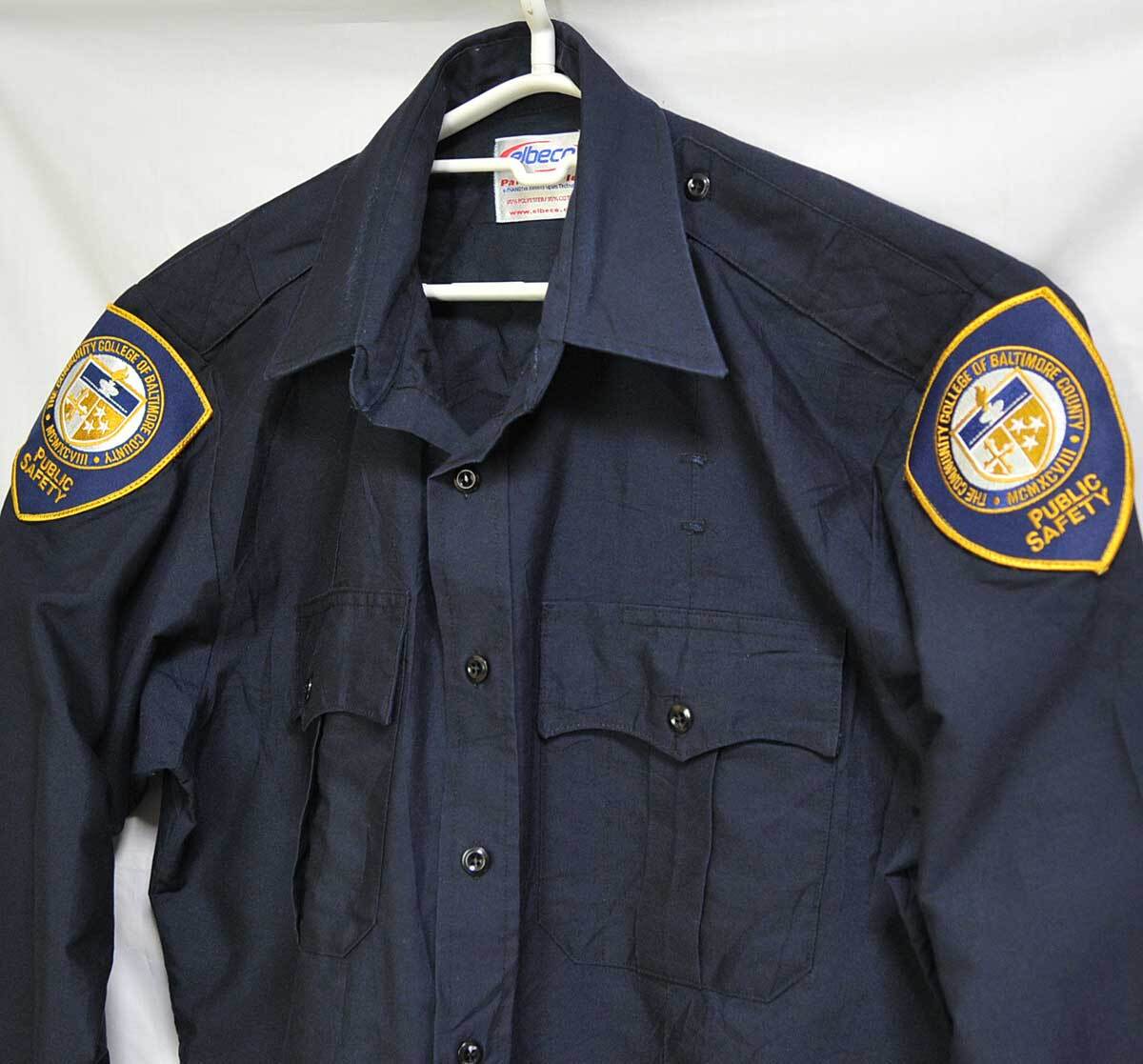 古着●アメリカ公安 長袖シャツ ボルチモア郡コミュニティカレッジ L相当 16 32-33 xwp_画像1