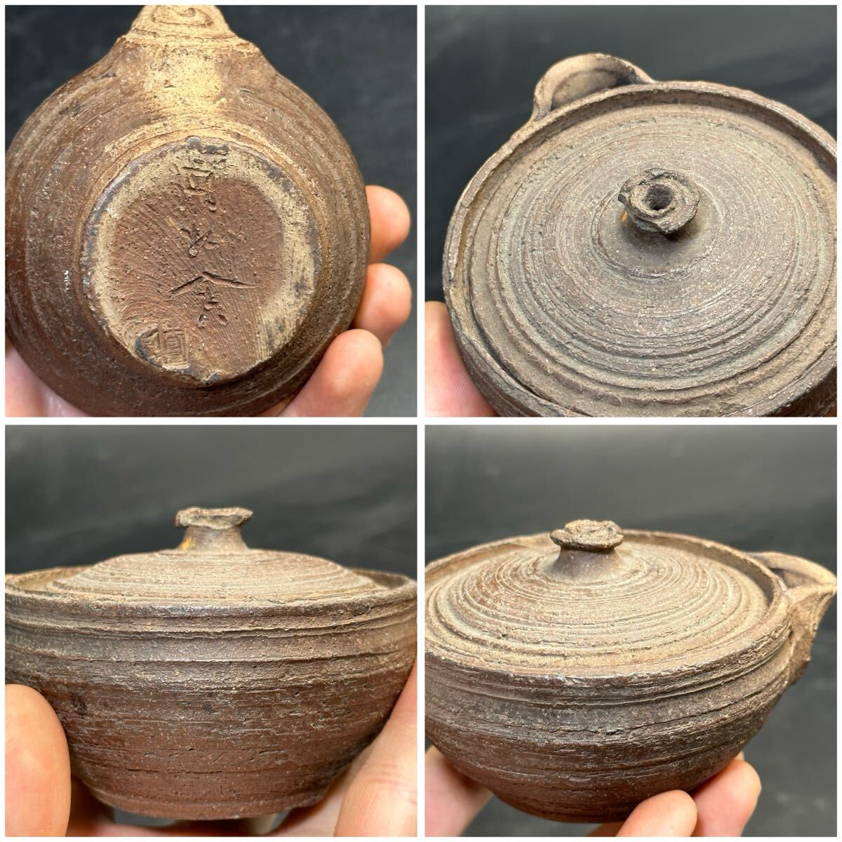 南蛮焼 焼き締め 宝瓶 急須 時代 煎茶道具 南蛮手 在銘 骨董品 南蛮焼 焼き締め 宝瓶 急須 時代 煎茶道具 南蛮手 在銘 骨董品