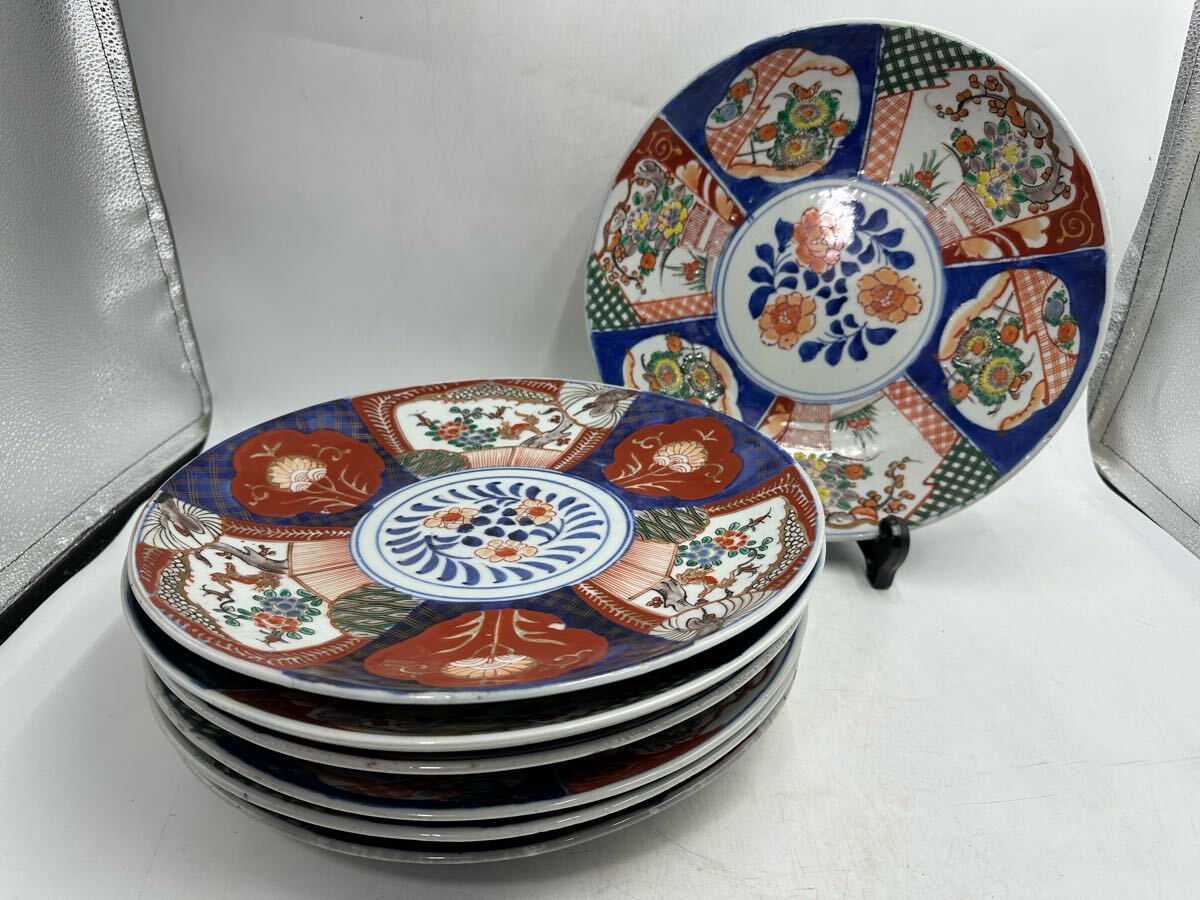 古伊万里 色絵染錦牡丹文 大皿 華と鶴図 獅子と牡丹 六方縁起図 古伊万里 色絵染錦牡丹文 大皿 華と鶴図 獅子と牡丹 六方縁起図