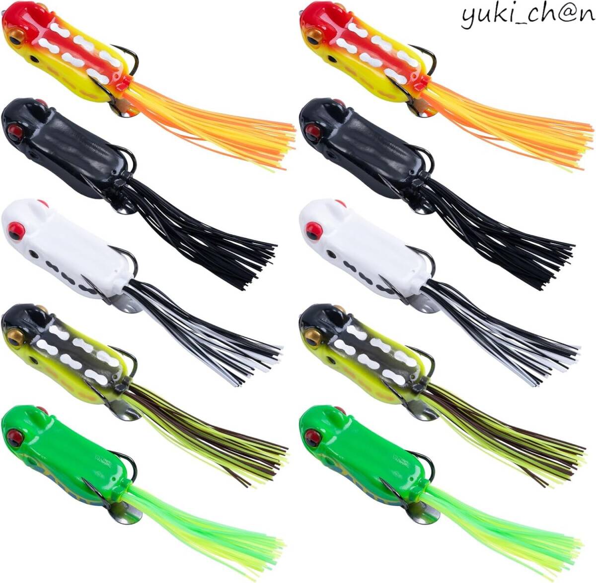 フロッグ ルアーセット カエル 14g 6cm 5色 10セット シリコン フロッグ ルアーセット カエル 14g 6cm 5色 10セット シリコン
