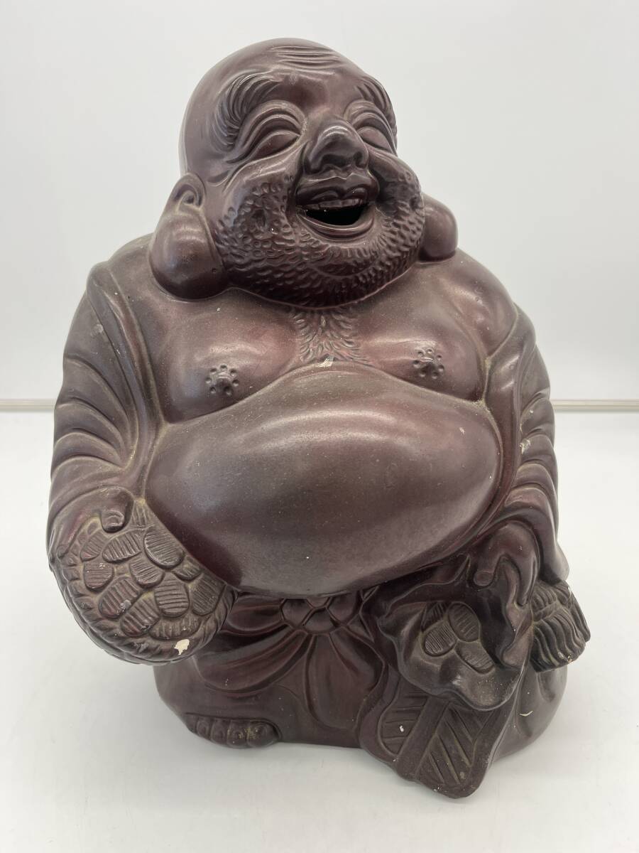 T979 布袋様 寿光作 七福神 置物 陶器製 オブジェ 立像 素敵な T979 布袋様 寿光作 七福神 置物 陶器製 オブジェ 立像 素敵な