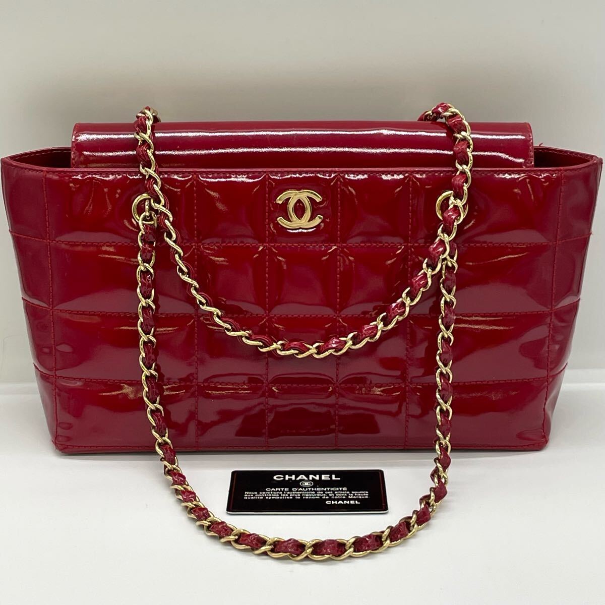 3M74】 1円スタート CHANEL シャネル チョコバー エナメルバッグ 3M74】 1円スタート CHANEL シャネル チョコバー エナメルバッグ