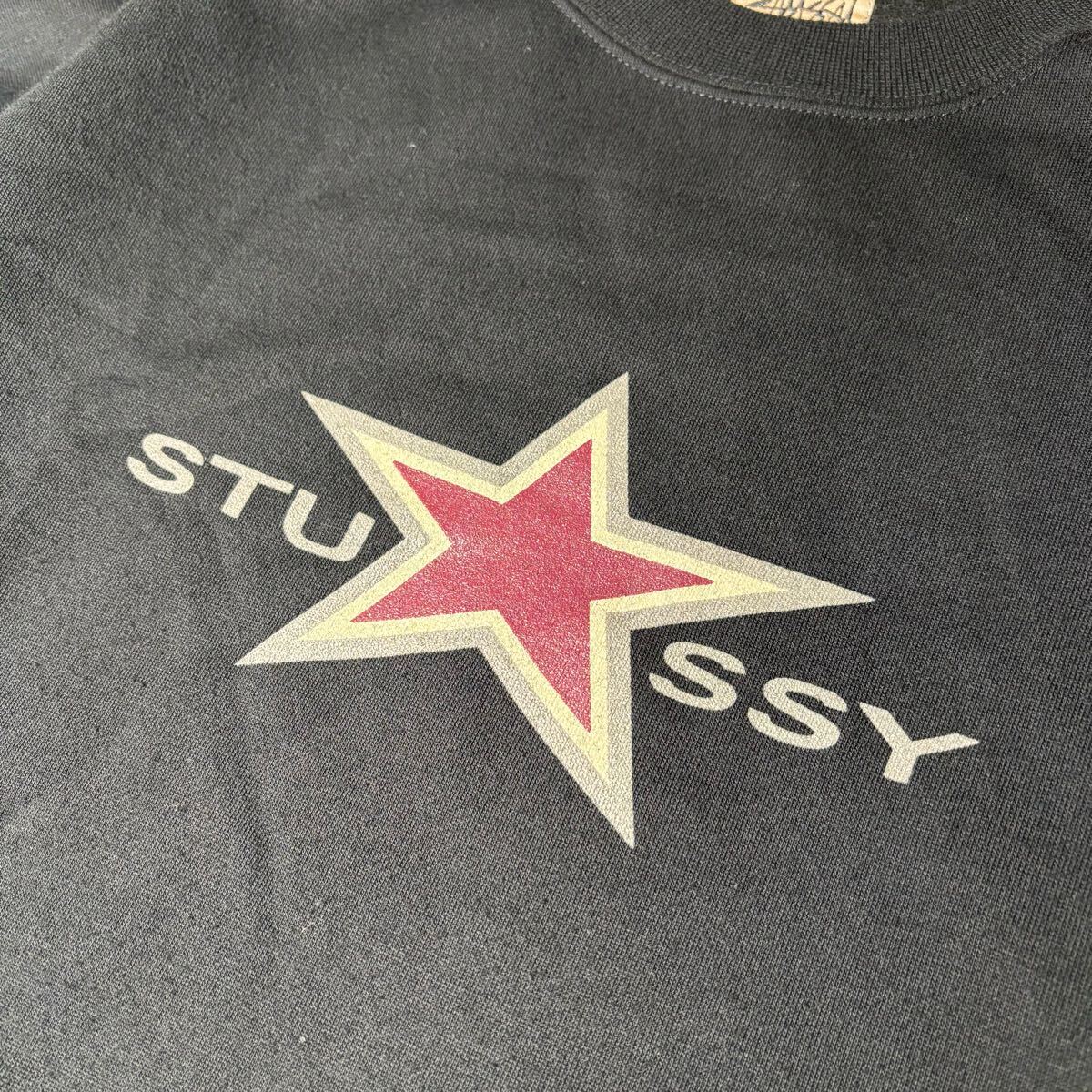 美品 OLD STUSSY トレーナー 90s スター 両面プリント 白タグ 美品 OLD STUSSY トレーナー 90s スター 両面プリント 白タグ